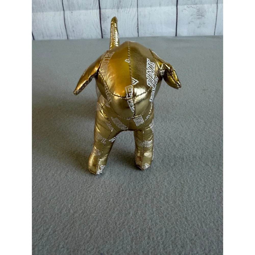 Victoria's Secret PINK Plush Dog Mascot Metallic Gold Logo